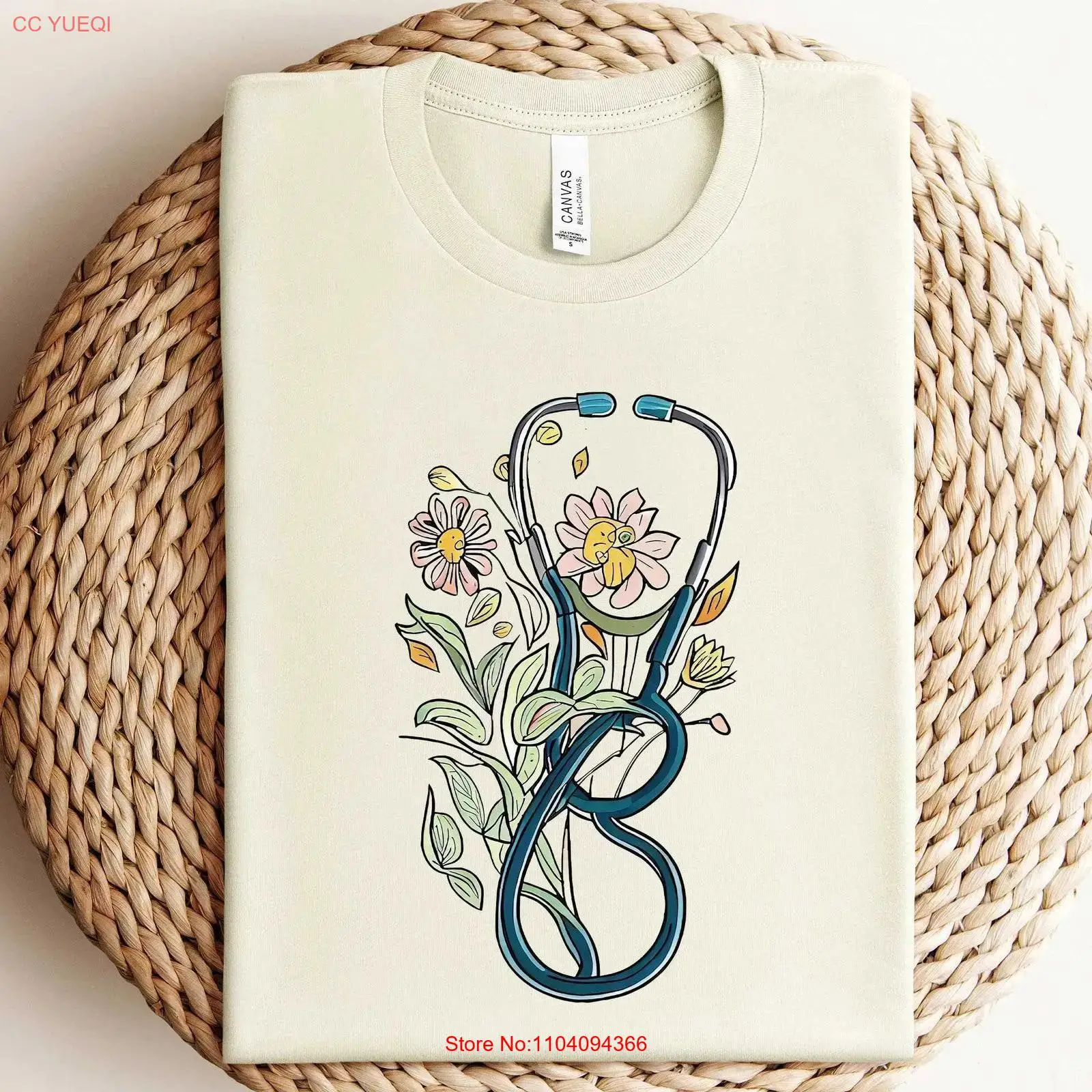 Stethoscope - Florales Stethoskop-Sweatshirt, Arzt oder Krankenschwester, Damen,